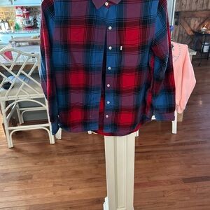 Levi's Red and Blue Checkered Casual Shirt